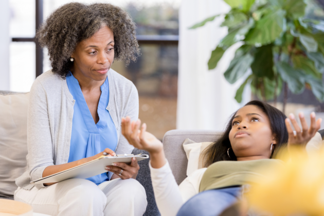 Photo of teen in therapy session.